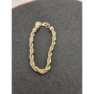 Monet Gold Tone Rope Chain Bracelet Two Tone Twisted Vintage Style